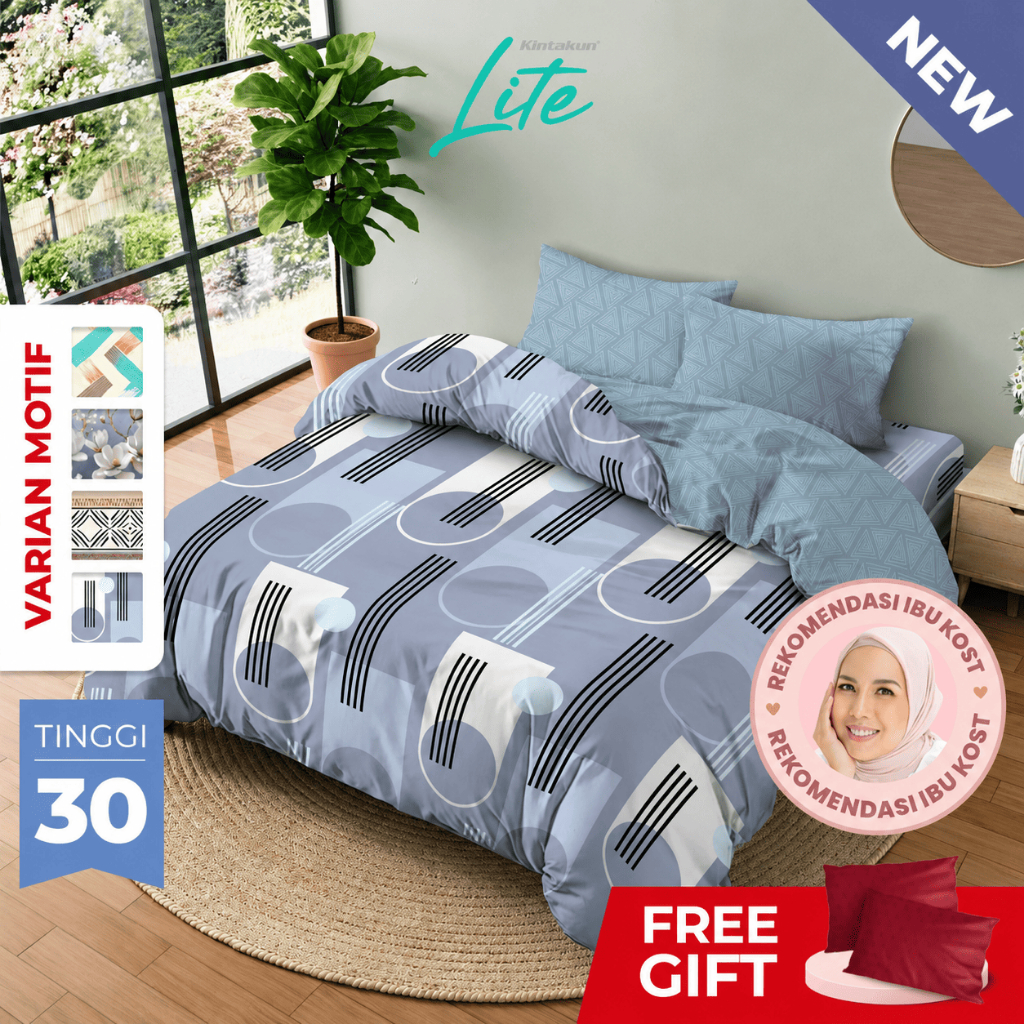 Kintakun LITE Bedcover Set Fitted 180 x 200 Microfiber Tinggi 30 cm - Multivarian