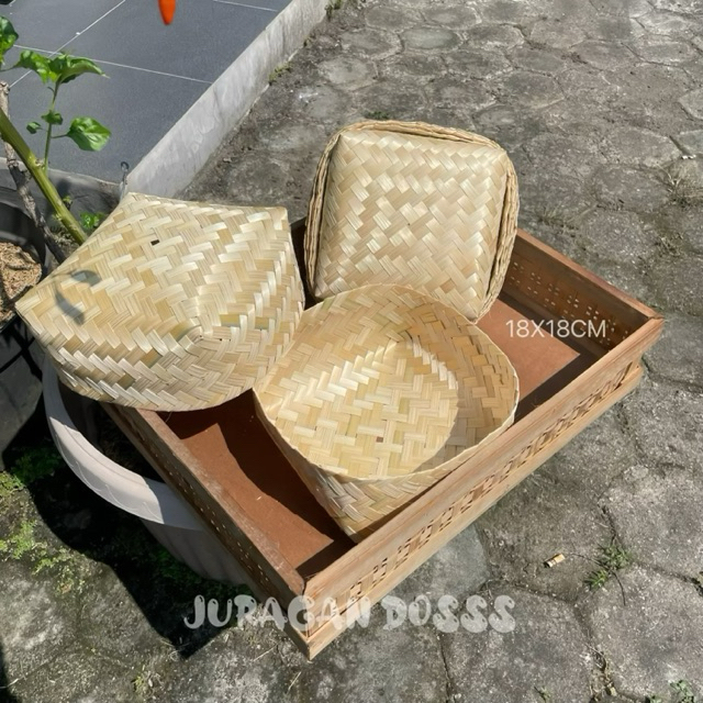 Besek Bambu 18x18 Besek Anyaman Besek Bambu Souvenir Hampers
