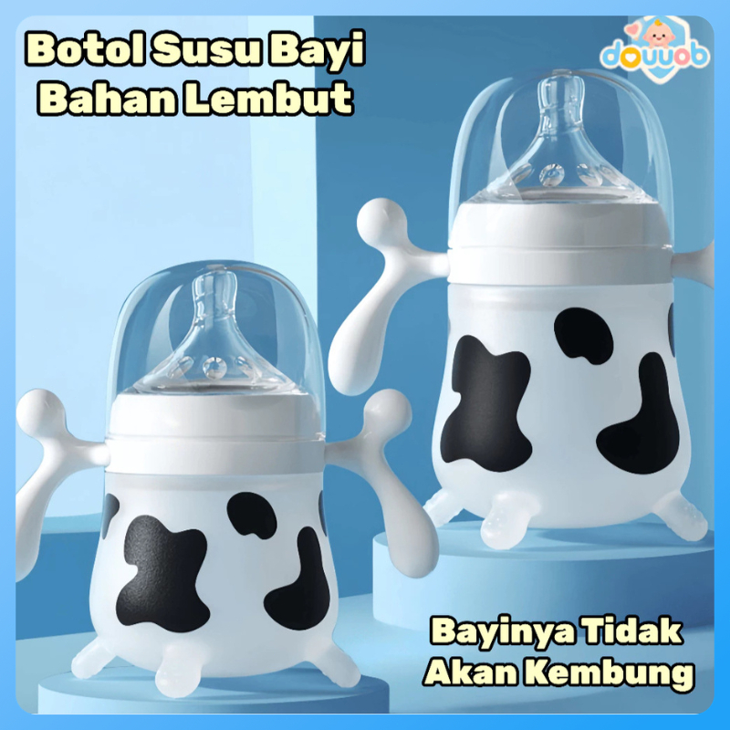 Douuob 150ml Botol Anak Dot Bayi Botol Susu Botol Susu Silikon Bentuk Sapi Botol Dot Dot Bayi Botol 