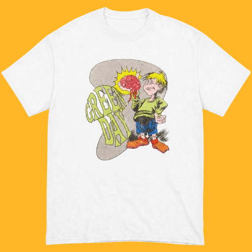 Kaos Band GREEN DAY Brain Boy Tee Vintage Retro T-Shirt - Unisex