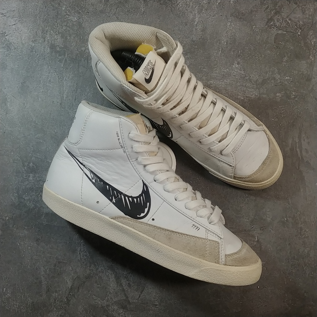 ( Size 41 ) Nike Blazer Mid 77 Sketch White Black Original