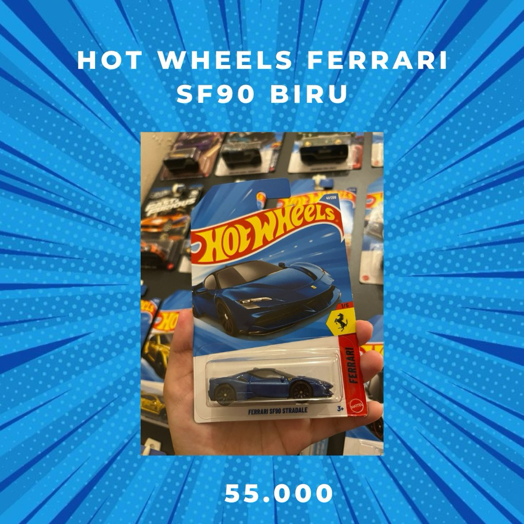 Hot Wheels Ferrari SF90 Biru