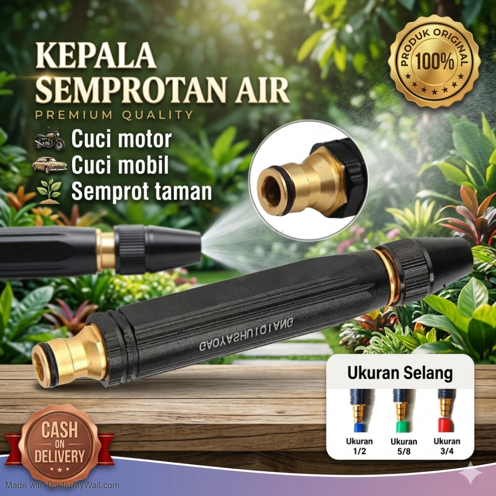 [SUPER] Kepala Semprotan Selang Air Hose Nozzle Spray Water Jet Spray Kuat Kencang Siram Tanaman Cuc