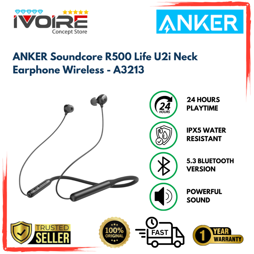 ANKER Soundcore R500 Life U2i Neck Earphone Wireless - A3213