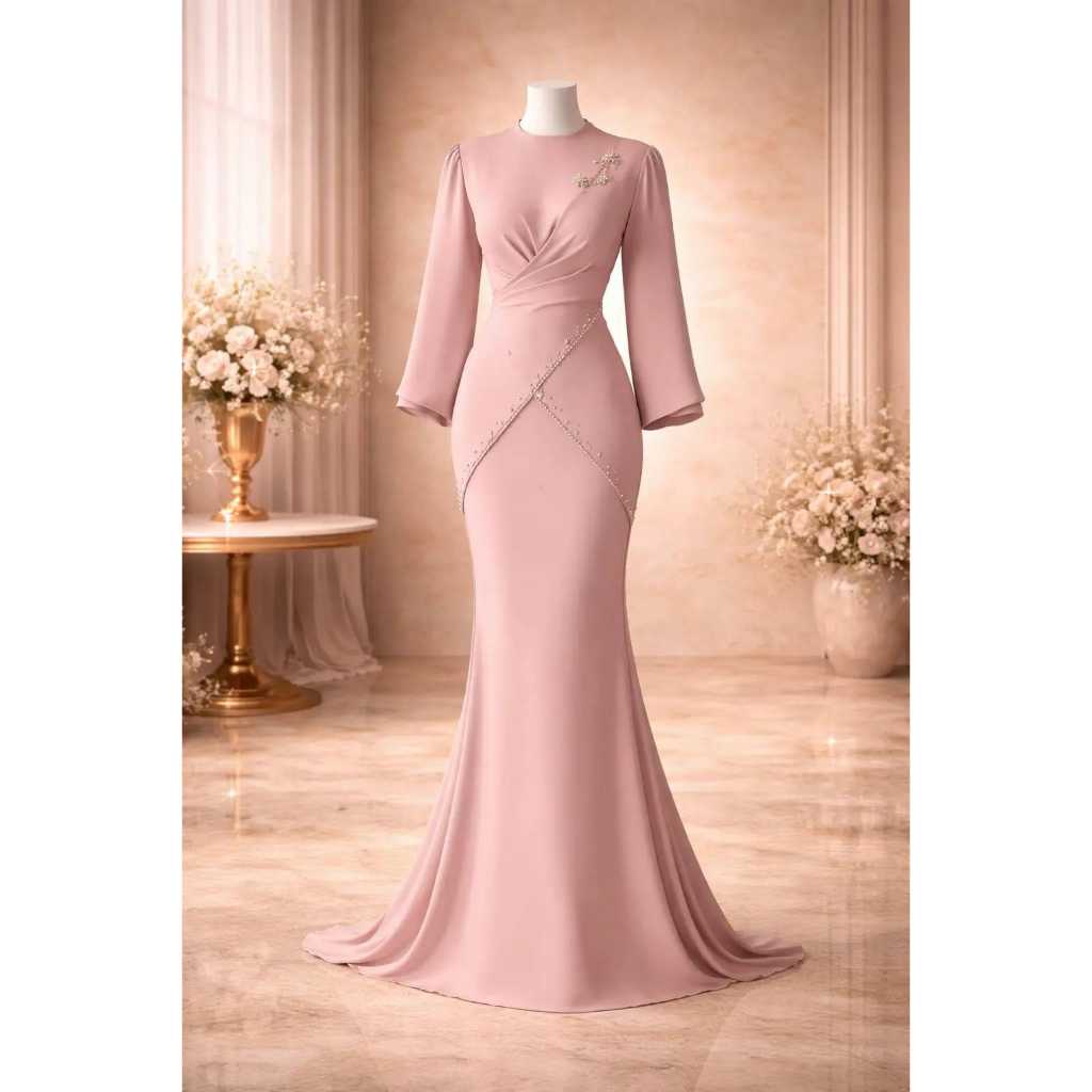 COD Rahma Dress bahan Maxmara Velvet gamis maxy Pesta Wanita Jumbo S M L XL Gamis Wanita Terbaru 202