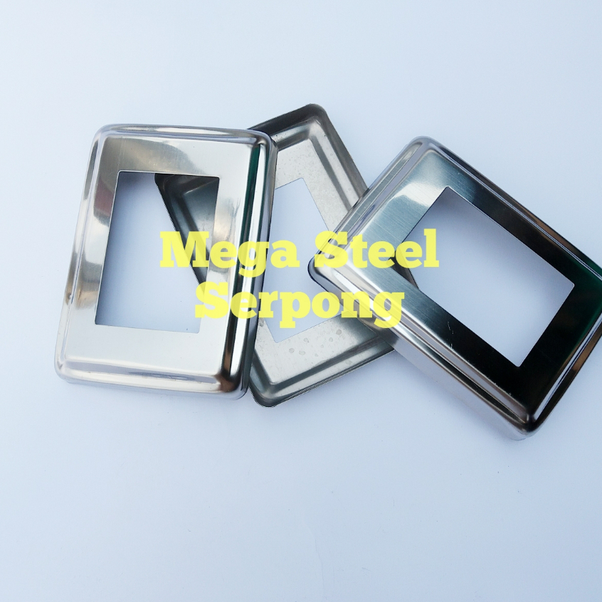 Tutup Ring Kotak Hollow Stainless Steel Uk 40 x 60 mm 201