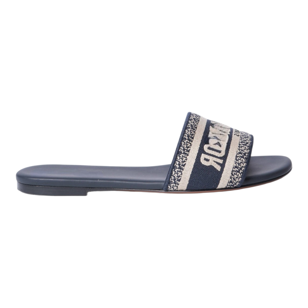 Damen Herren Sandal Slip On Canvas Upper Navy Blue OROR
