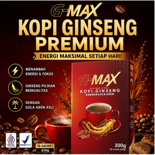 GMAX Kopi Dengan Gula Aren Minuman Instan Serbuk Kopi Robusta