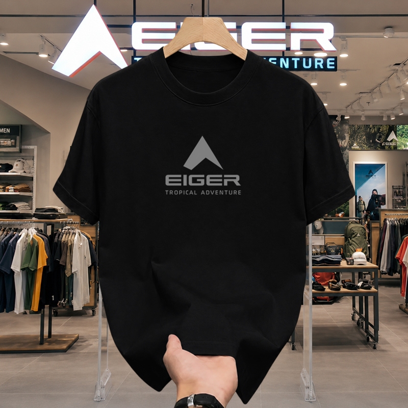 kaos T-shirt Kerah Bulat kaos pria eiger Premium boxy oversize Heavyweight 24s Cotton Combed kaos di