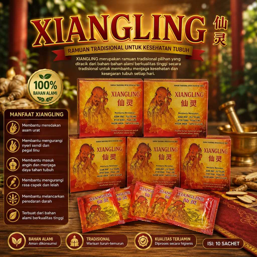 Produk Herbal Xiangling Obat AsamUrat NyeriSendi Kolesterol Original 1 BOX