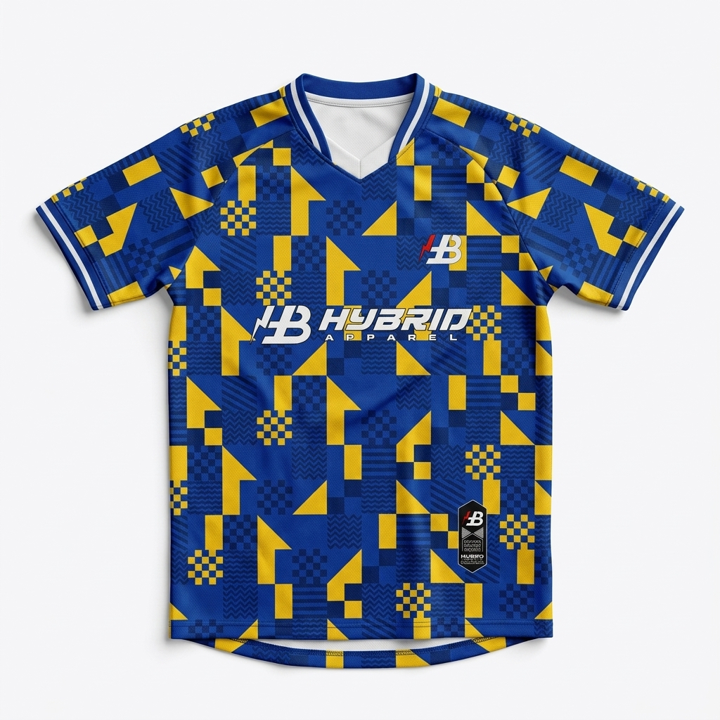 Jersey Kerah Stripe Kuning Hitam Hybrid Apparel Kaos Futsal Lari Voli