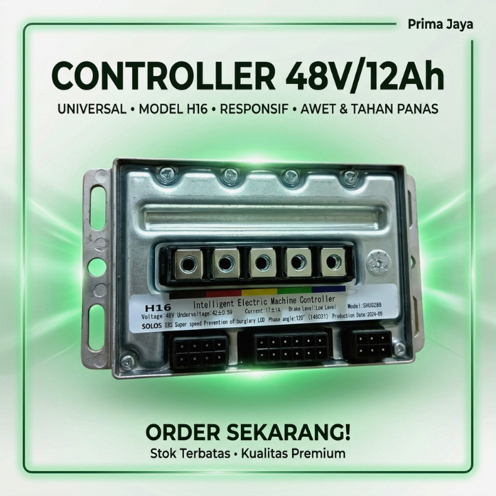 Controller Sepeda Listrik H16 Original 48V 12Ah Universal Responsif Cocok Selis Uwinfly