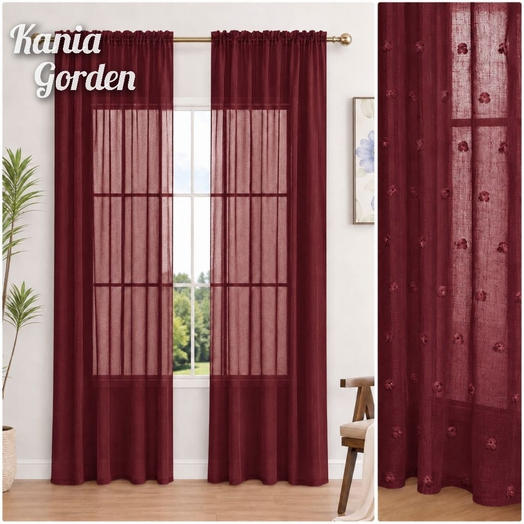 Gorden Tirai Vitrase Rubicon Model Serut Minimalis 140x200