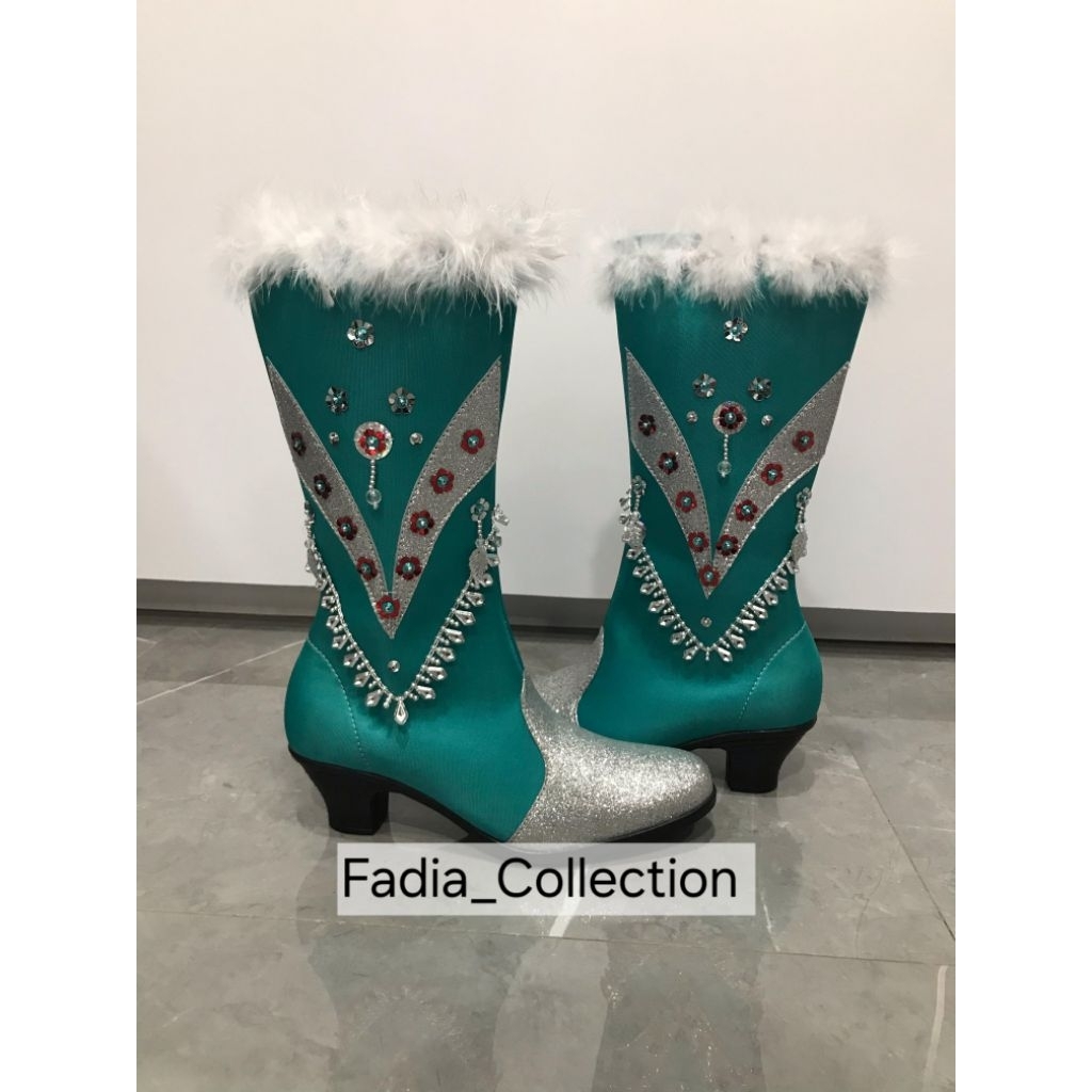 Sepatu Mayoret Variasi V/Sepatu Mayoret Hijau Silver/Sepatu Mayoret Wanita/Sepatu Mayoret Drumband