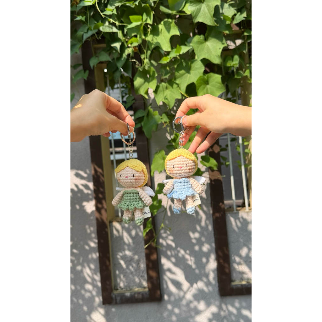 tinkerbell keychain crochet / gantungan kunci rajut tinkerbell / bag charm