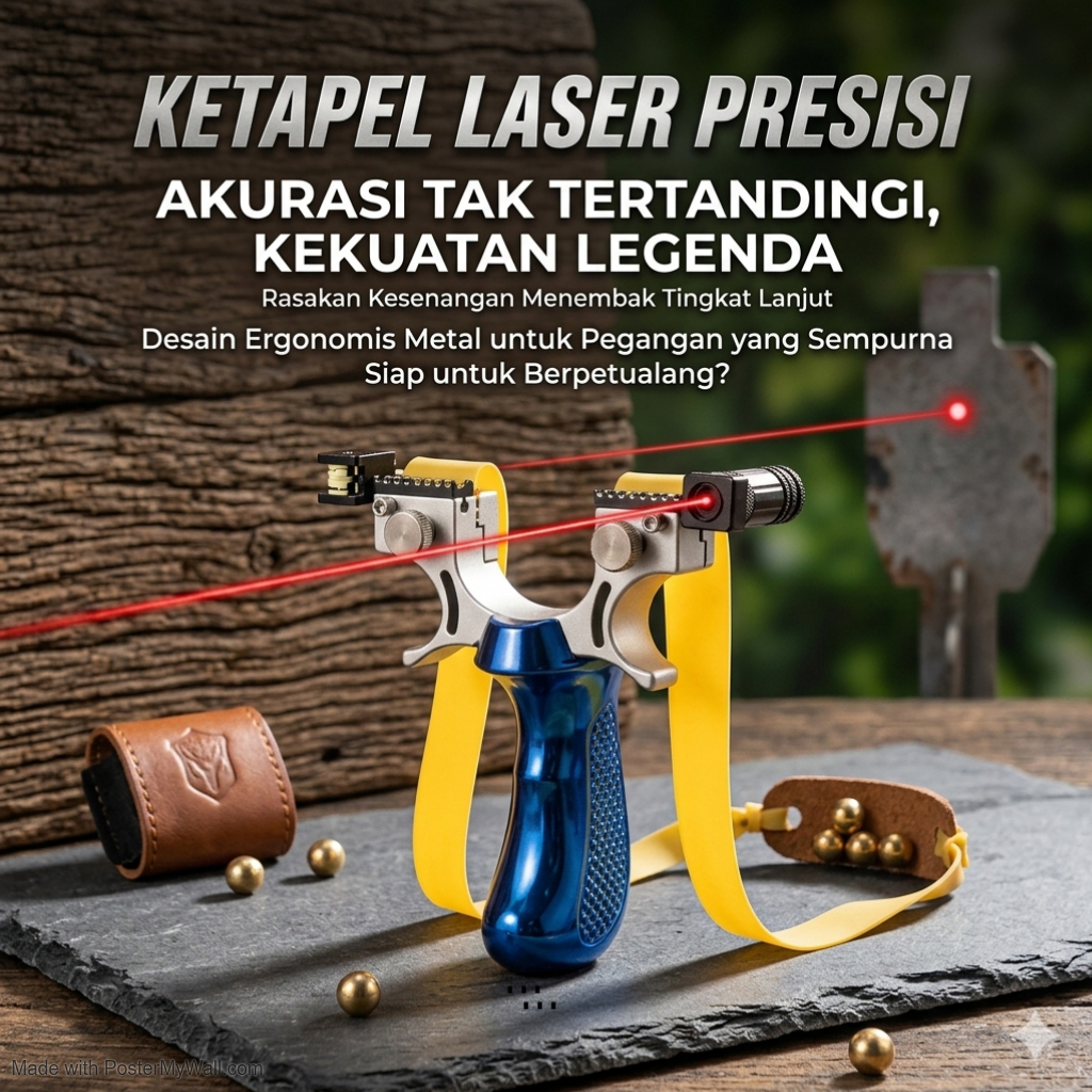 KETAPEL MANUAL LASER SLINGSHOOT SUPER AKURAT KWALITAS TINGGI WARNA KOMPLIT TERBAIK