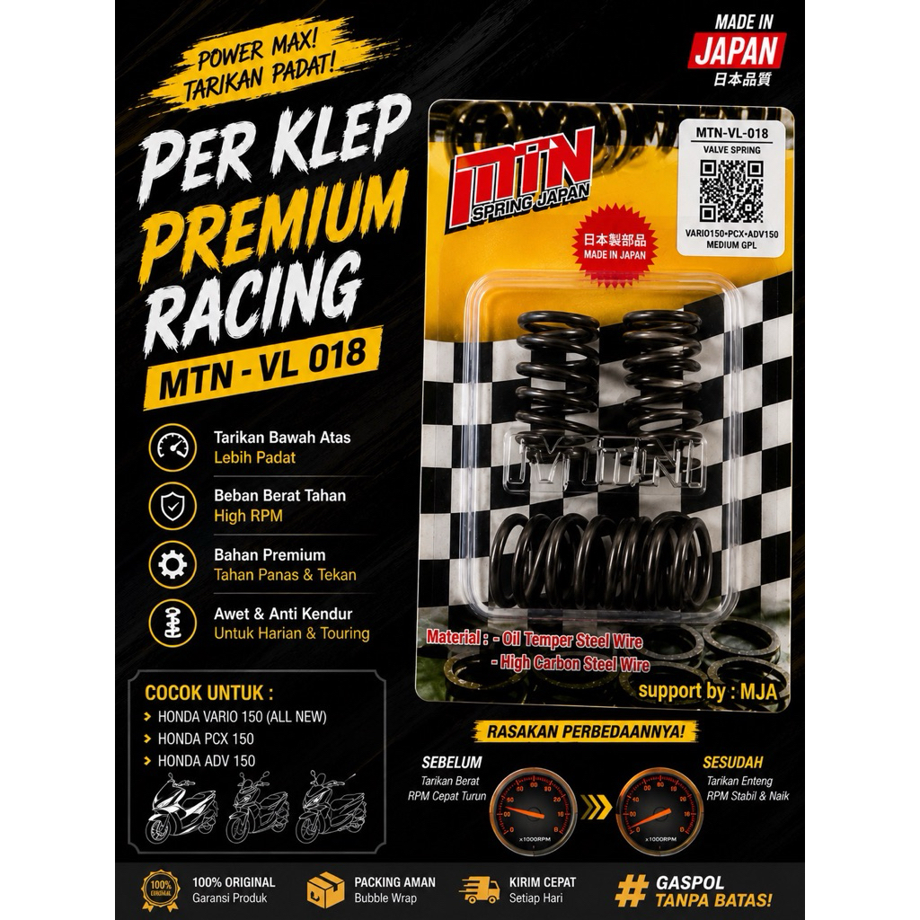 PER KLEP VARIO 150 MTN | PER KLEP ADV MTN | MEDIUM GRADE MTN JAPAN SPRING MTN-VL-018...