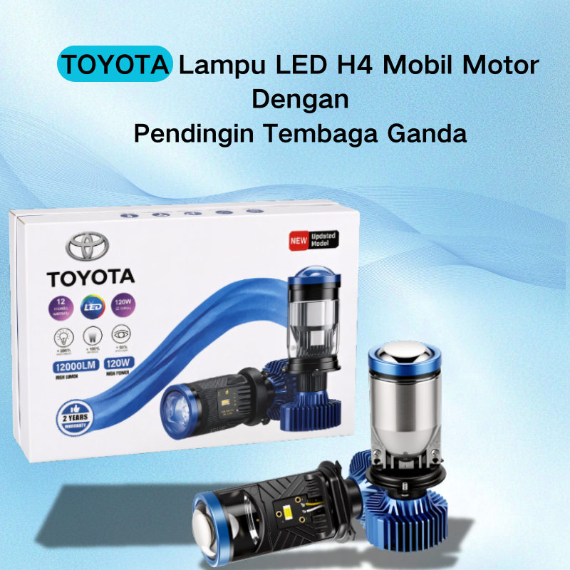 Toyota Proyektor LED Mobil H4, Lampu Depan LED Mobil Ultra Terang, Lampu Kabut, Lampu Utama, dan Lam