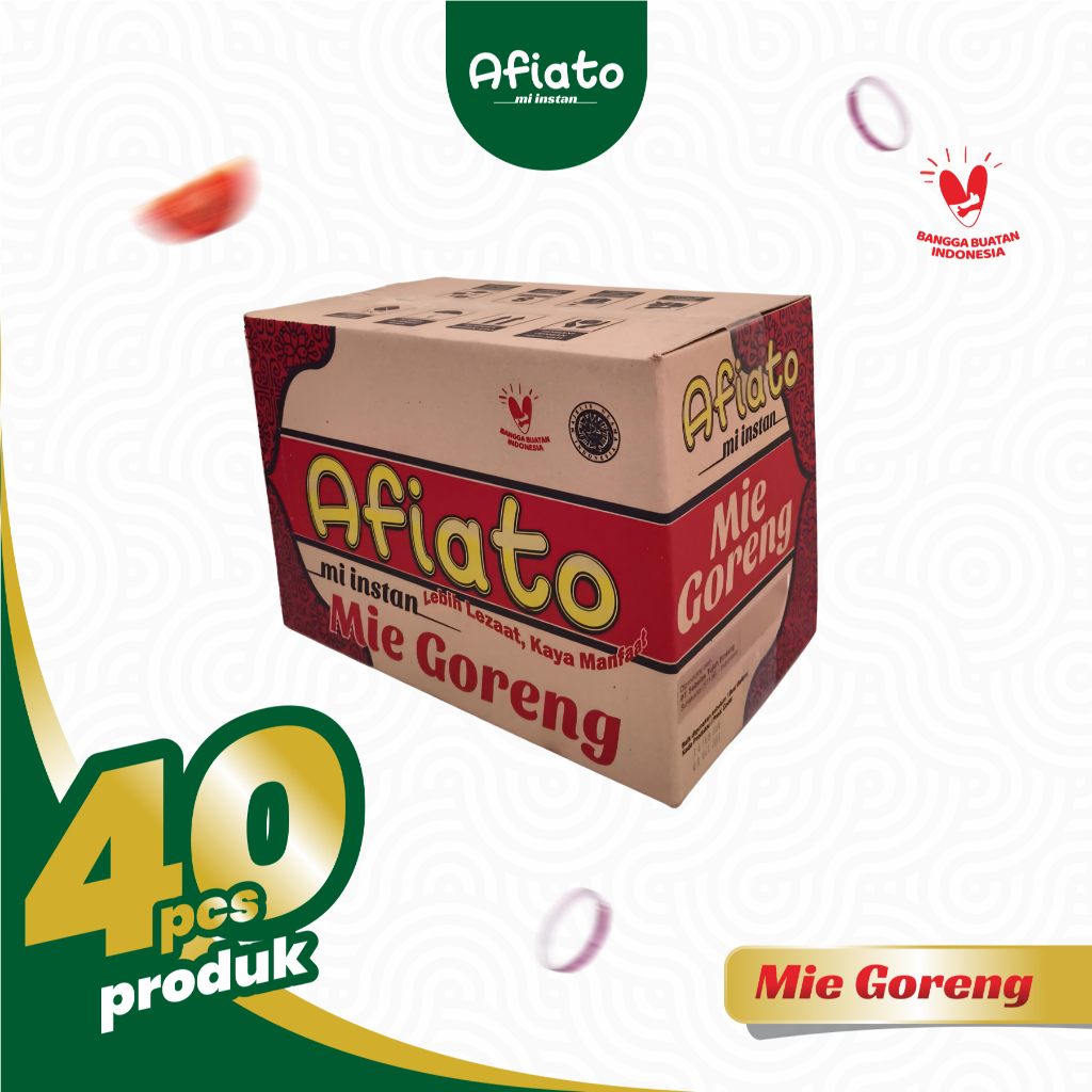 1 Box 40 Pack Mie Instan Goreng Afiato | Enak Lebih Murah Bermanfaat | Mie Enak Kaya Manfaat | Mie d