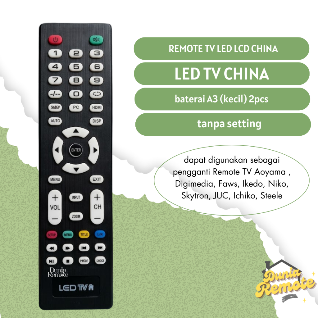 Remote TV LED TV CHINA Digimedia LCD LED Aoyama Faws Ikedo Niko Skytron dll