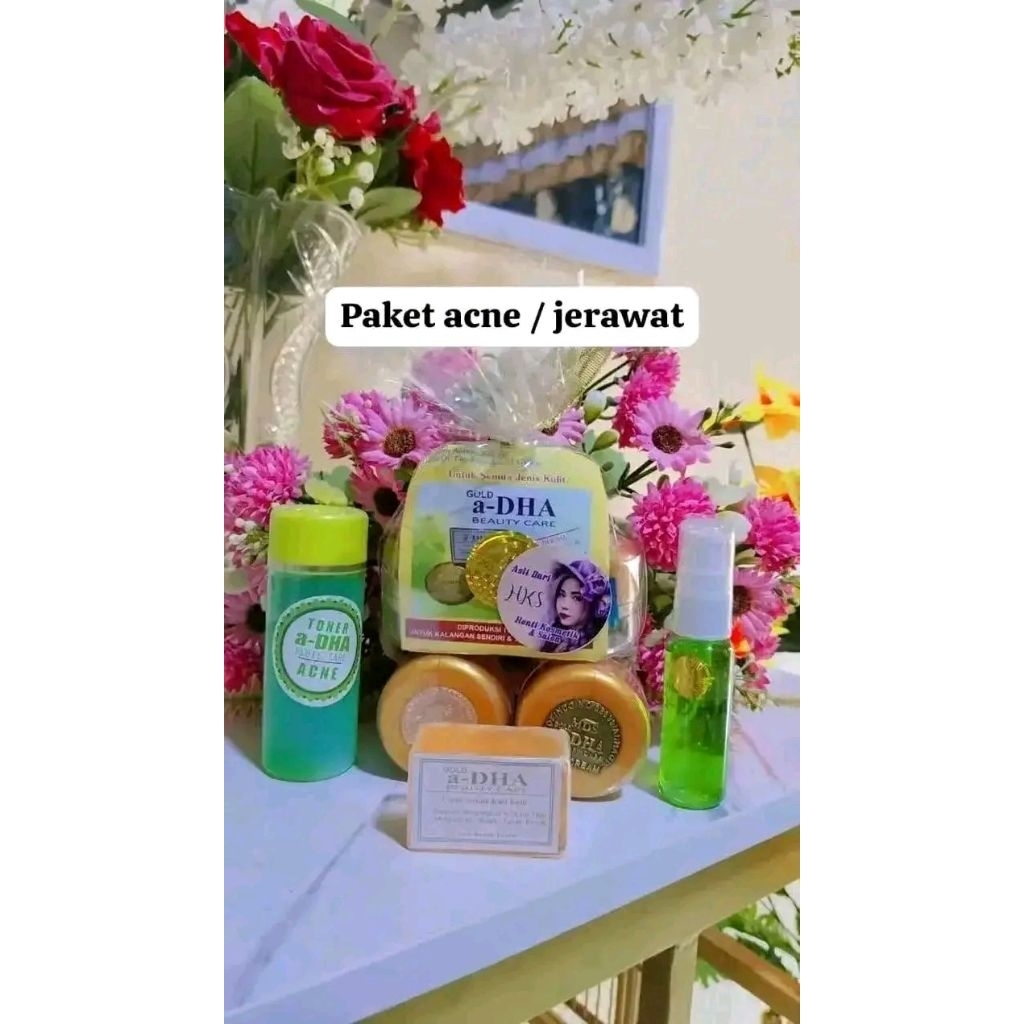 paket acne atau jerawat Cream a-DHA asli original