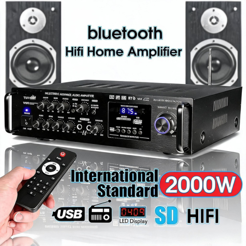 Sunbuck Power Ampli Amplifier Bluetooth super bass 2000 watt karaoke rumah rumahan TAV 6188BT
