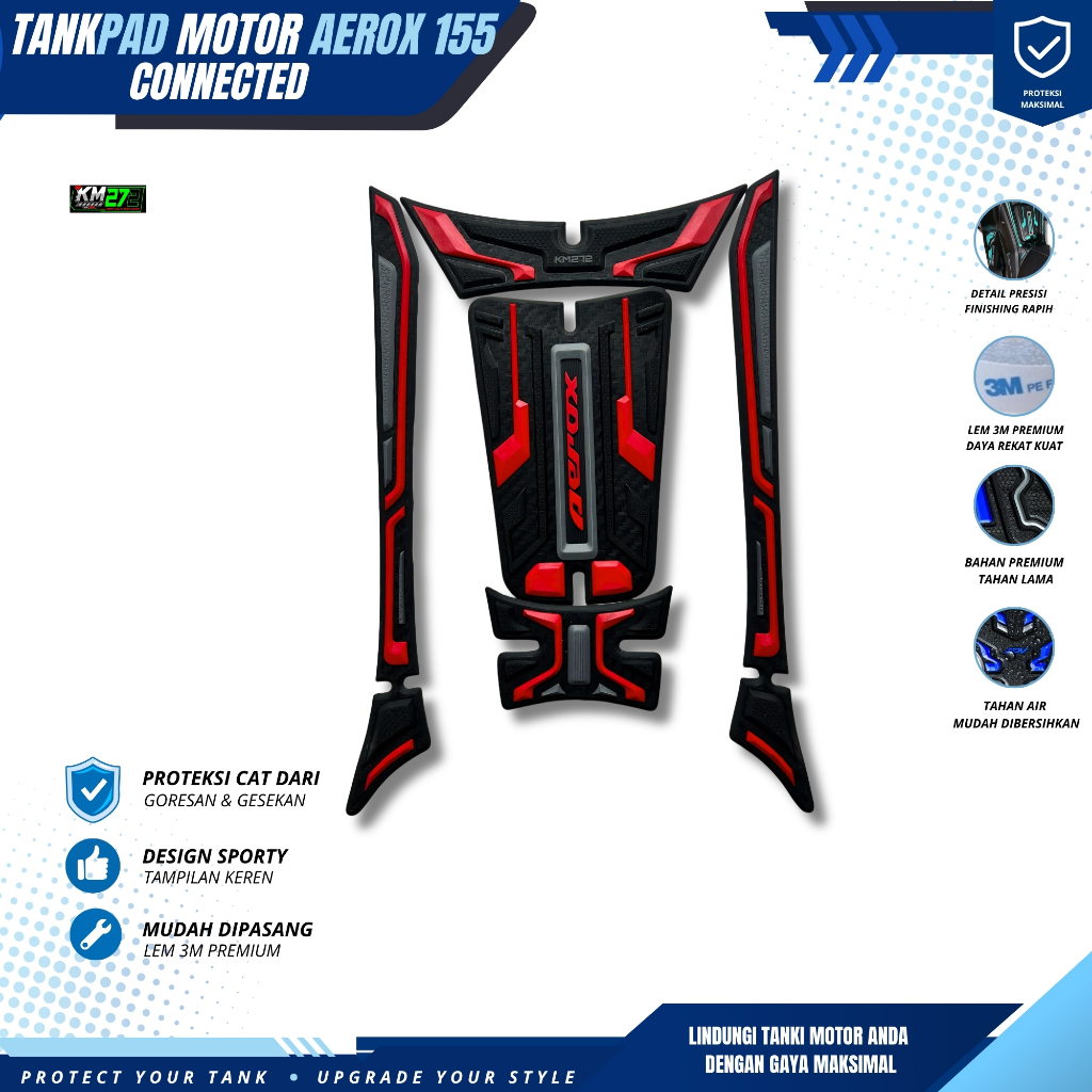 Aksesoris Yamaha Aerox 155 Connected - Tankpad Motor Aerox 155 New - Pelindung Tanki Yamaha Aerox