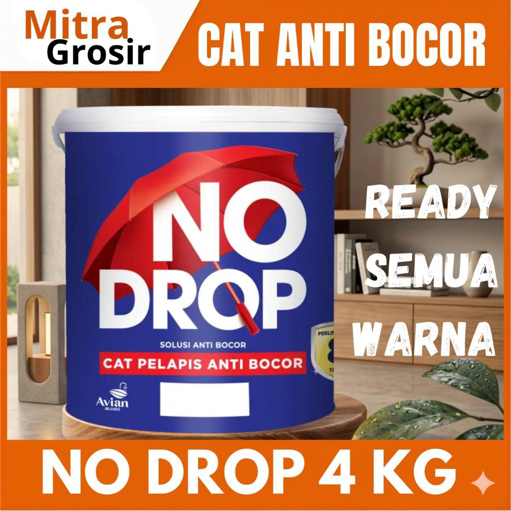 NO DROP 4KG ABU-ABU (READY SEMUA WARNA) KEMASAN GALON
