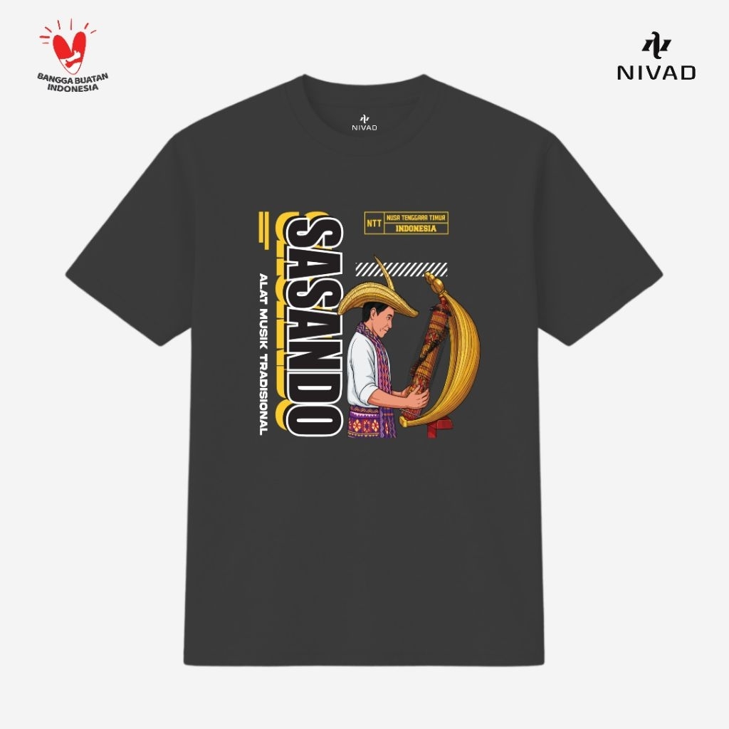 Nivad Kaos Baju Alat Musik Tradisional Nusa Tenggara Timur Sasando