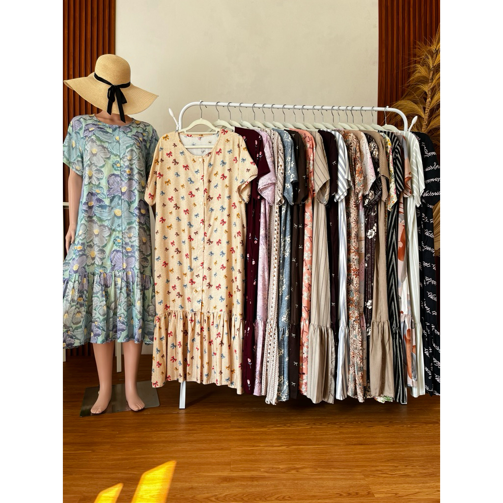 Homedress / Daster Belva / LD 110 cm Fit S to XL