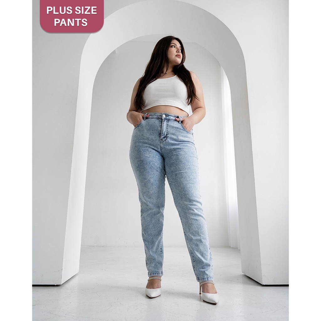 Bigissimo - The Basic Skinny Stretch Jeans | Bawahan Jeans Skinny Celana Wanita Basic Bigsize Jumbo