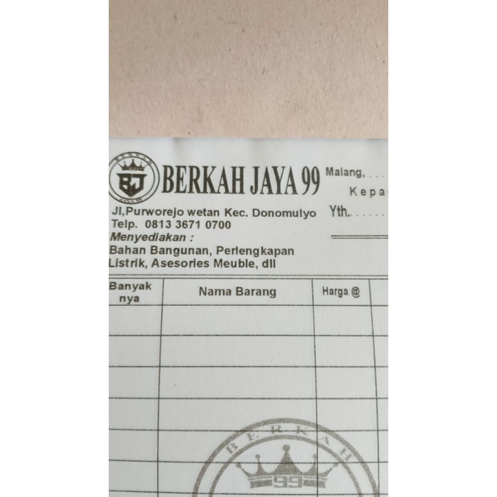 Nota Ukuran 1/4 folio 1 Rim 2 Ply