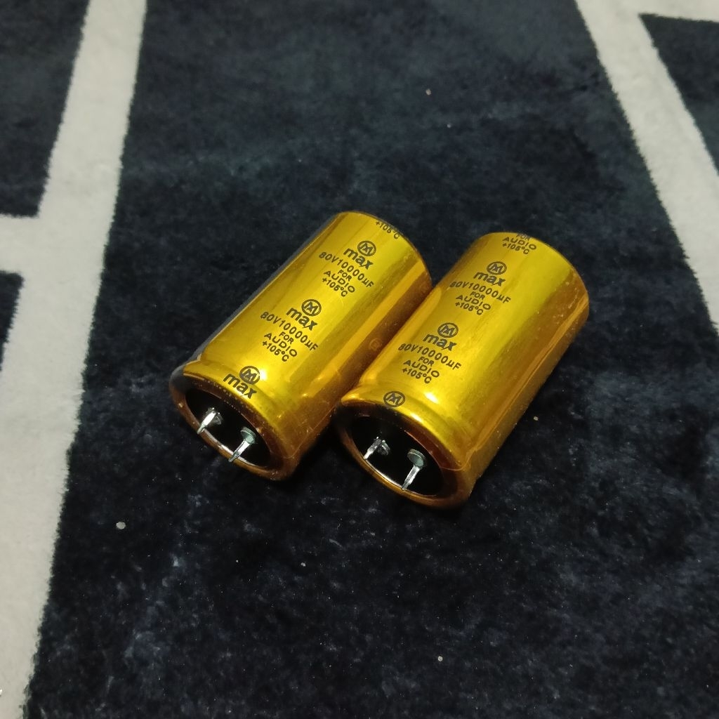 CAPASITOR ELCO 10000UF 80V MAX GOLD ORIGINAL FULL