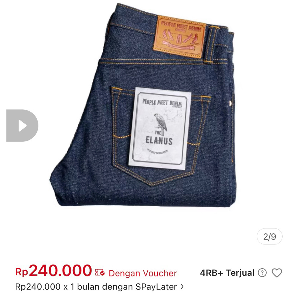 [PRELOVED] Size 36 | PMD & CO - ELANUS - 14 oz - Blue Indigo - Denim Selvedge Accent - Slim Fit
