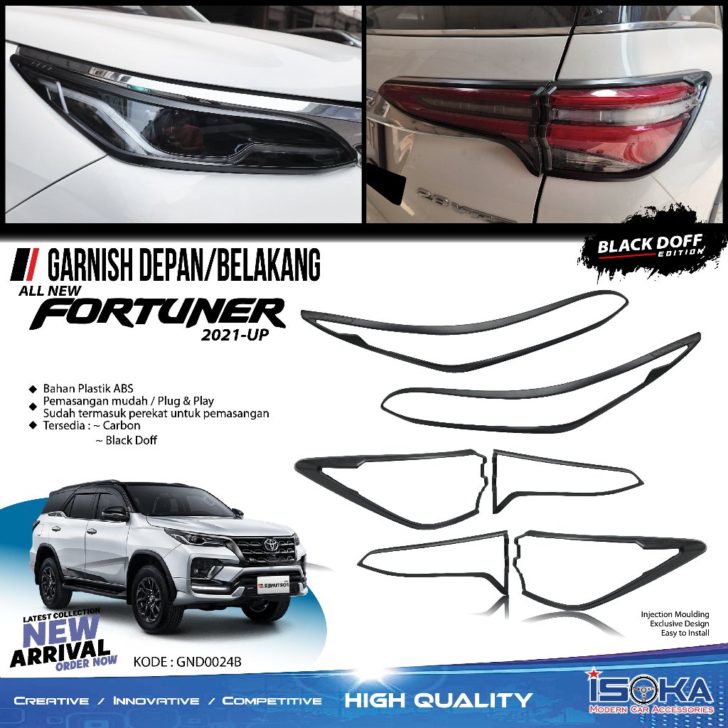 Paket Garnish fortuner 2021 up CARBON