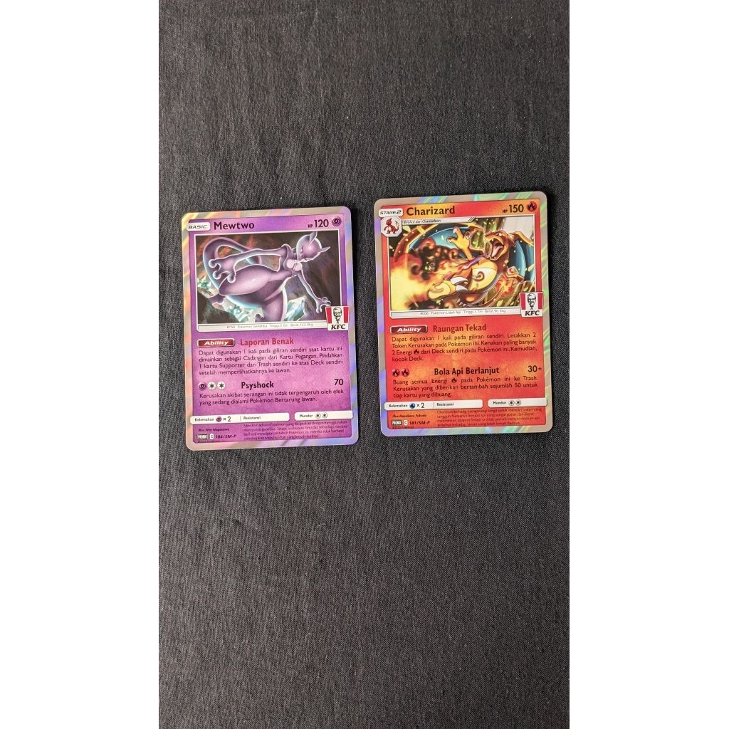 Kartu Pokemon Promo KFC Charizard & Mewtwo