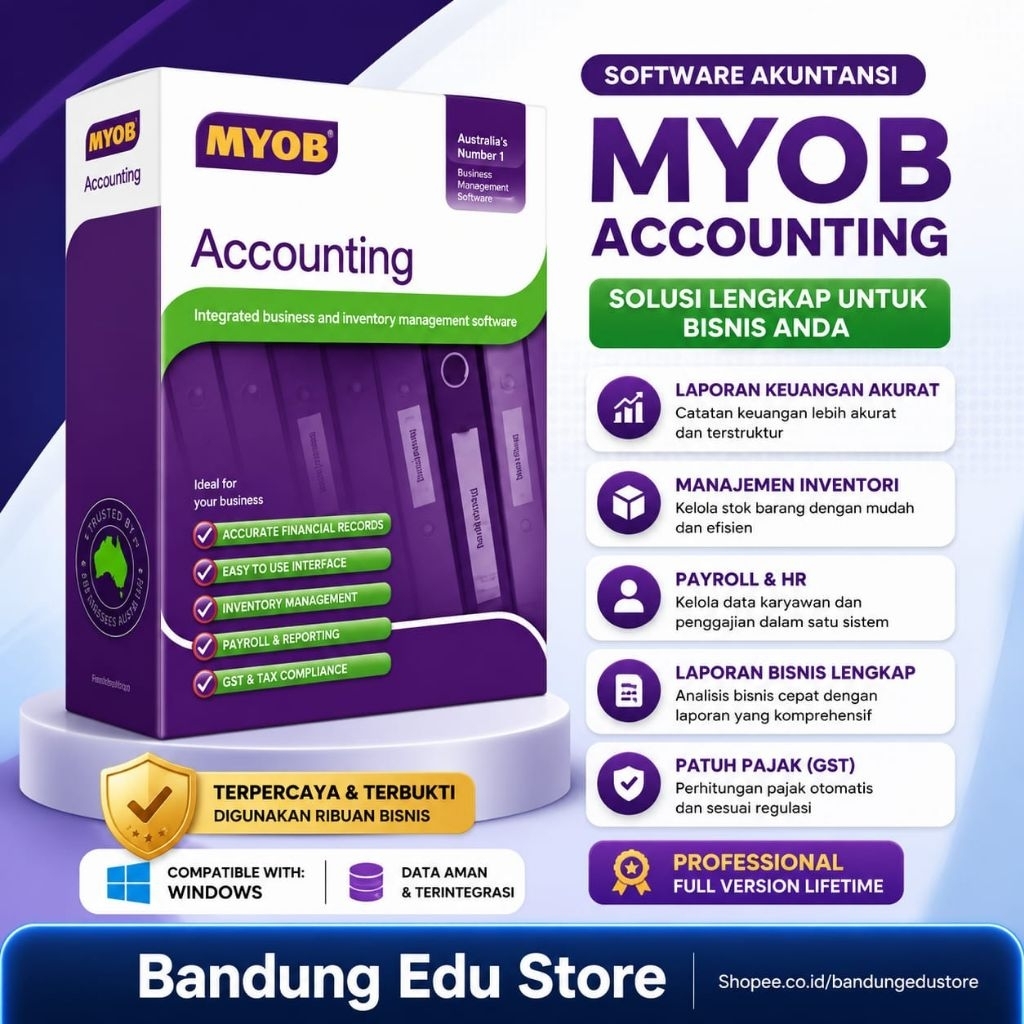 MYOB Accounting Pro Versi 18 - Aplikasi Akunting dan Jurnal Perusahaan Windows Akuntansi Premium