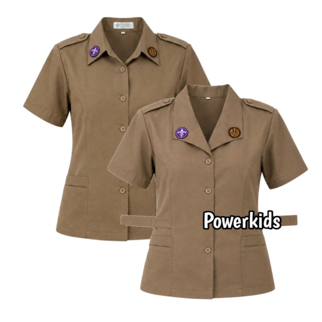 Baju seragam pramuka sma putri pakai tali lengan pendek