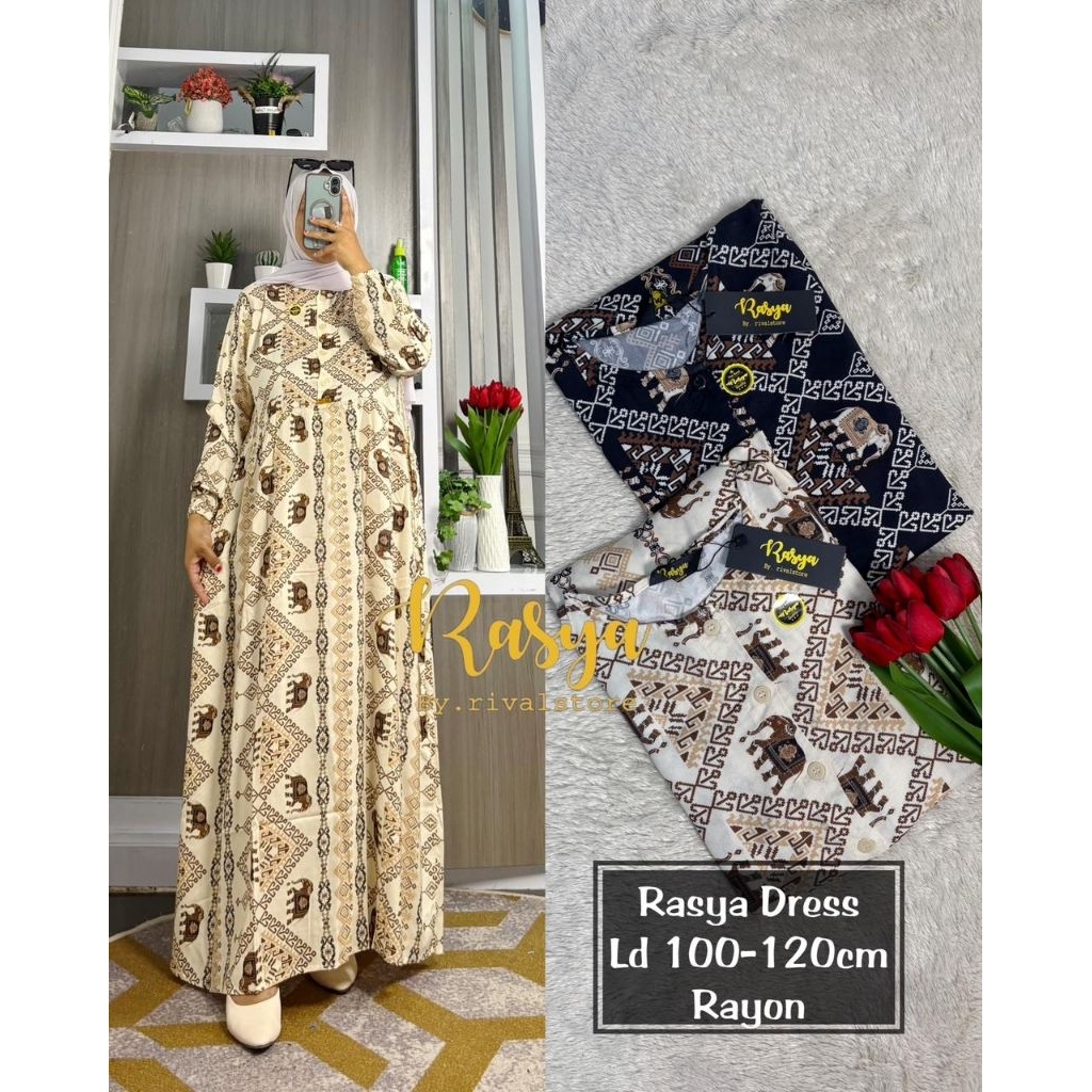 MIDI DRESS RAYON TWILL ARMANY MOTIF BUNGA RASYA