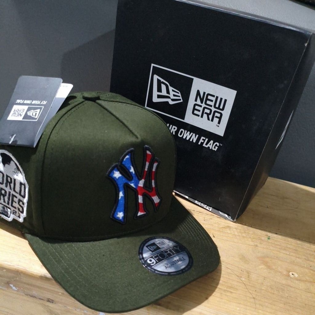 Topi baseball NY new era cap hijau botol