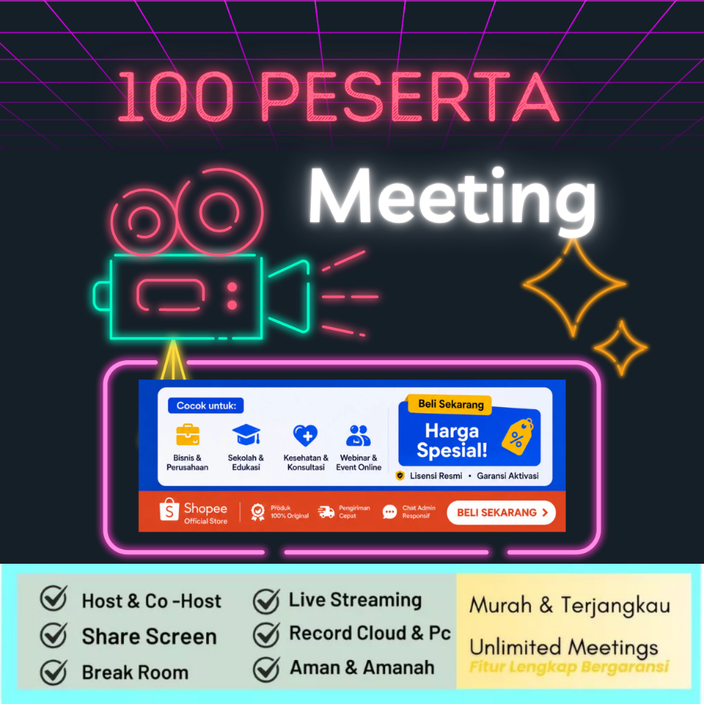 Zoom Meeting 100 Peserta Unlimited