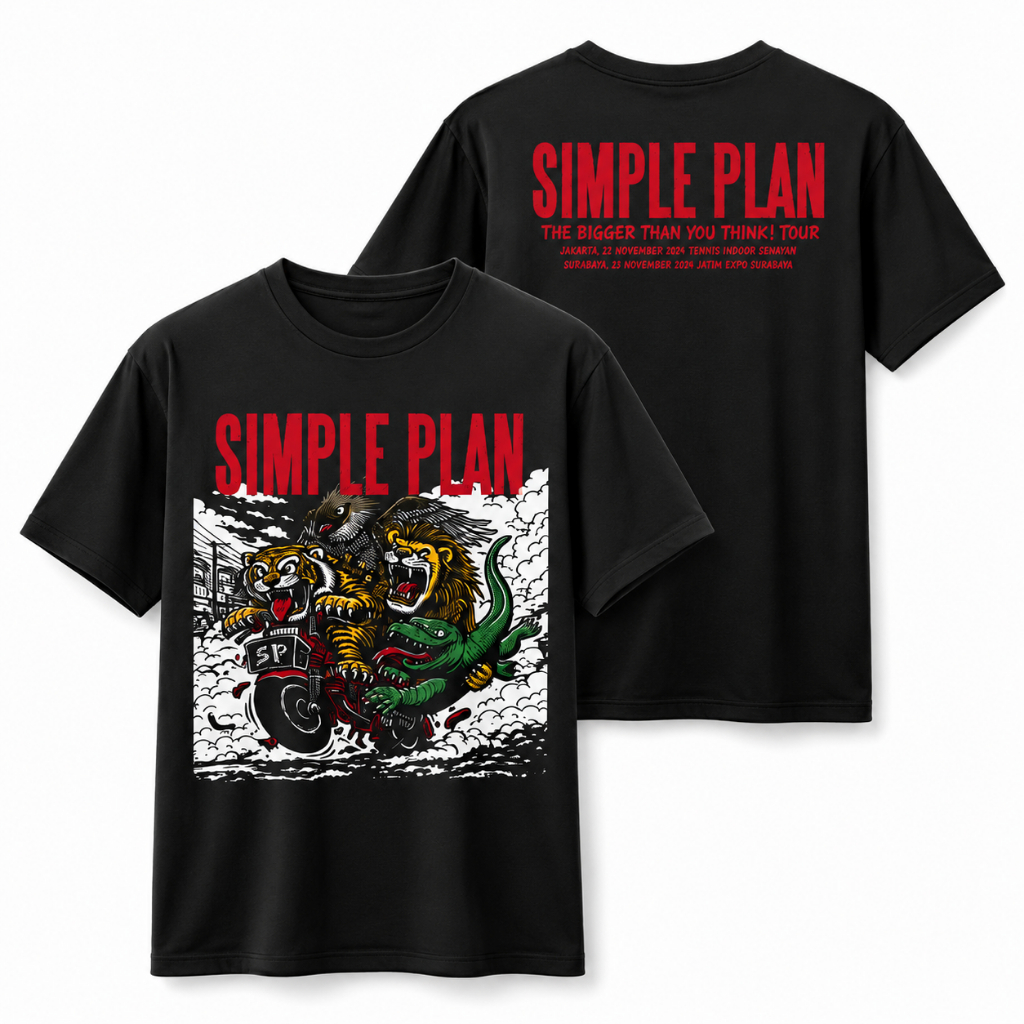 kaos simple plan the bigger than you thing tour jakarta katun combed 30s