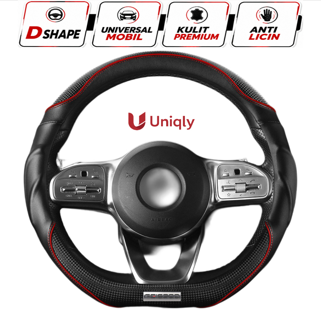 Sarung Stir Mobil D Shape / D Type Premium Anti Slip Universal 38Cm