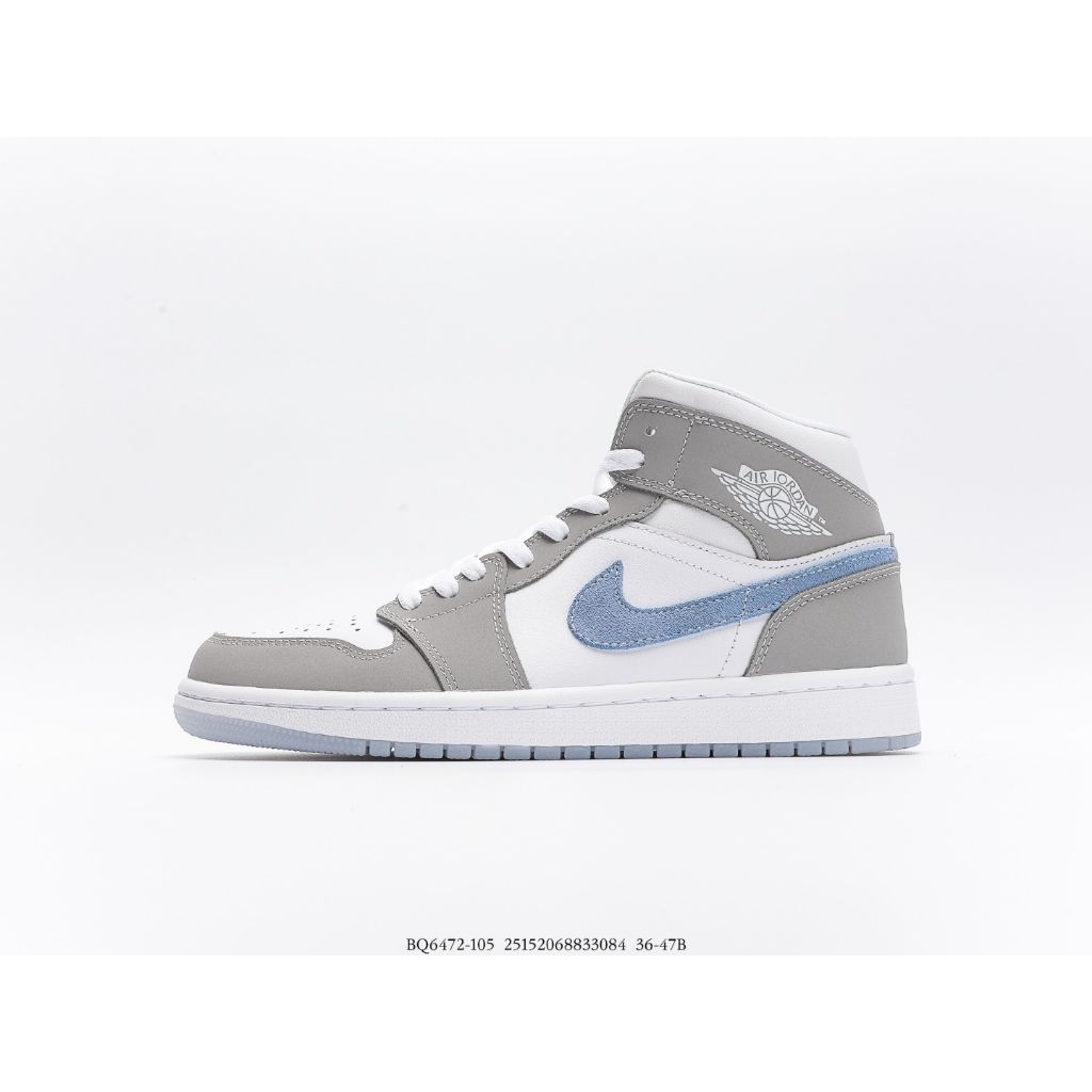 FKSNKRS Air Jordan 1 Mid Wolf Grey Aluminum
