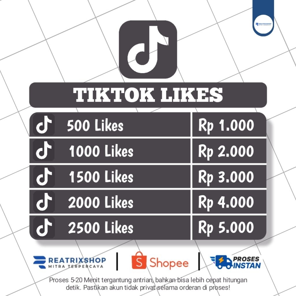 Like Tiktok Permanent No Drop Bergaransi