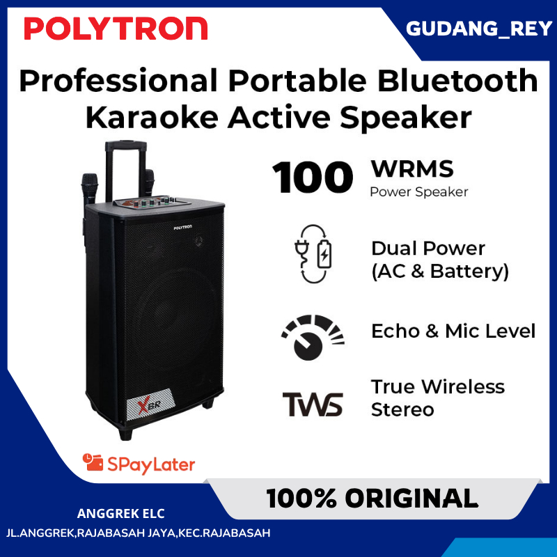 SPEAKER POLYTRON 15INC Professional Portable Bluetooth Karaoke Speaker PAS PRO15F7 GARANSI RESMI
