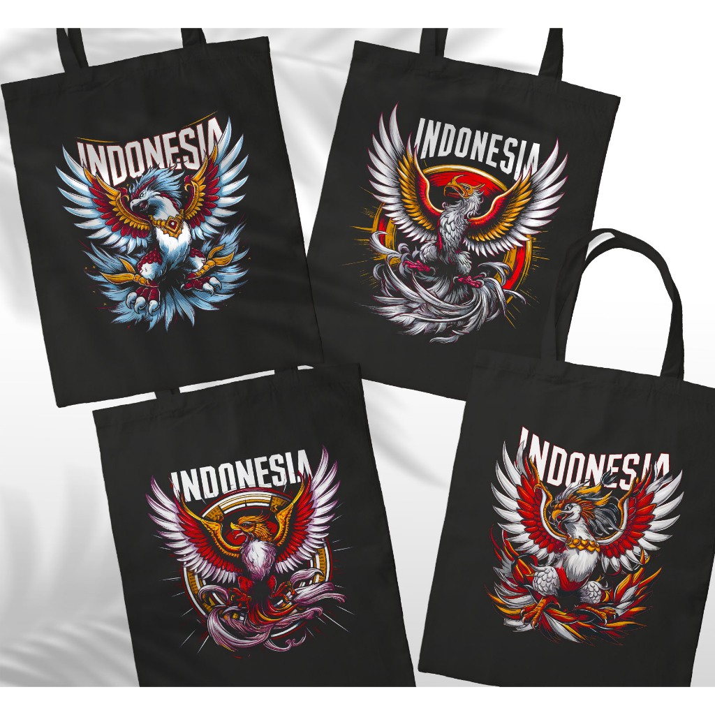 Totebag GARUDA INDONESIA 30x40 Cm | Tas Tote Bag Premium Sekolah Kuliah kerja Gambar Tulisan Kata Ka