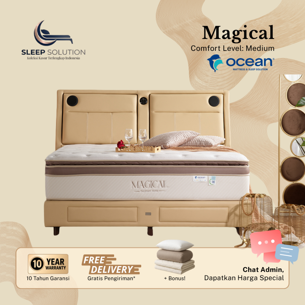 OCEAN MAGICAL I Kasur Spring Bed | Matras Premium | 100x200, 120x200, 160x200, 180x200, 200x200