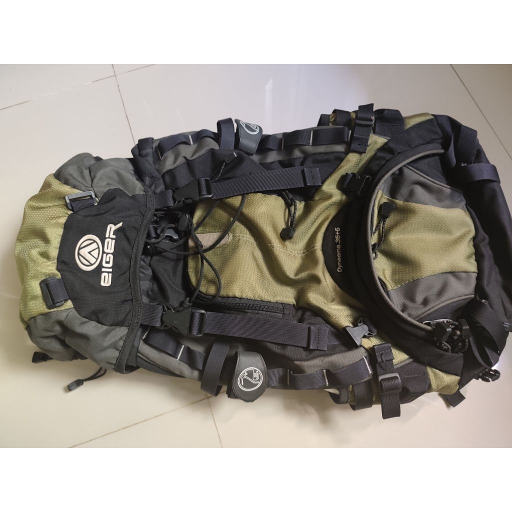 Tas gunung Eiger Dyneema 35+5 L.Tas carrier preloved