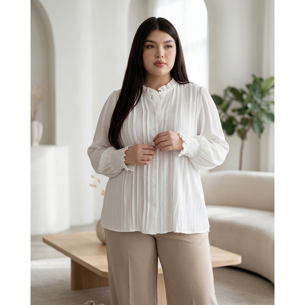 Bigissimo - Elea Blouse | Atasan Wanita Blouse Polos Big Size Jumbo